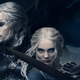 Promo image for The Witcher season 2 featuring Geralt, Ciri with a sword, and Yennefer in the background.